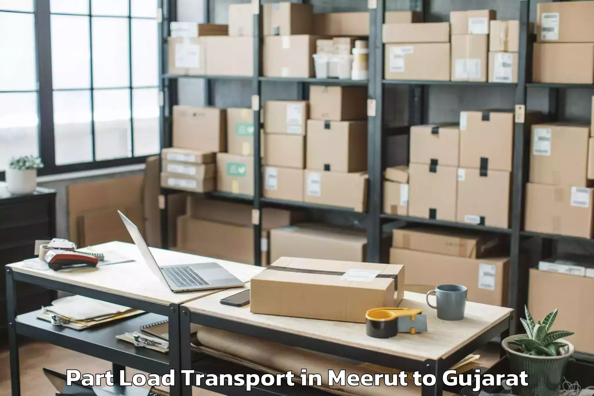 Book Meerut to Kavant Part Load Transport Online